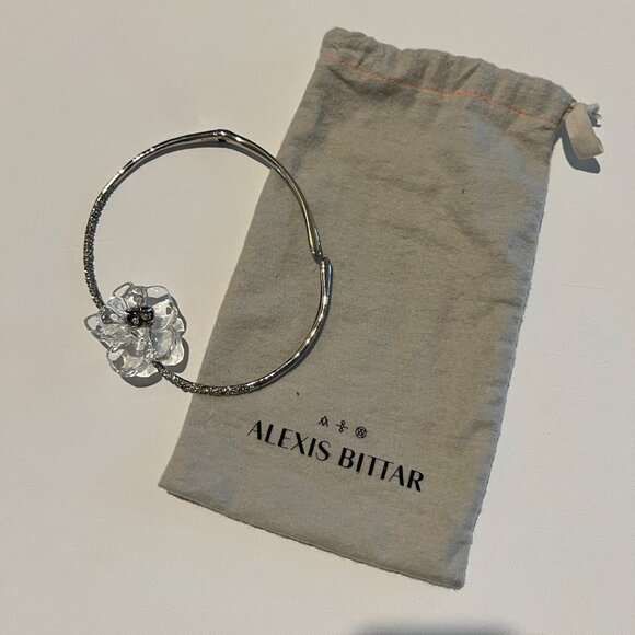 Alexis Bittar | Clear Lucite Flower Hinge Collar Necklace - Picture 2 of 2